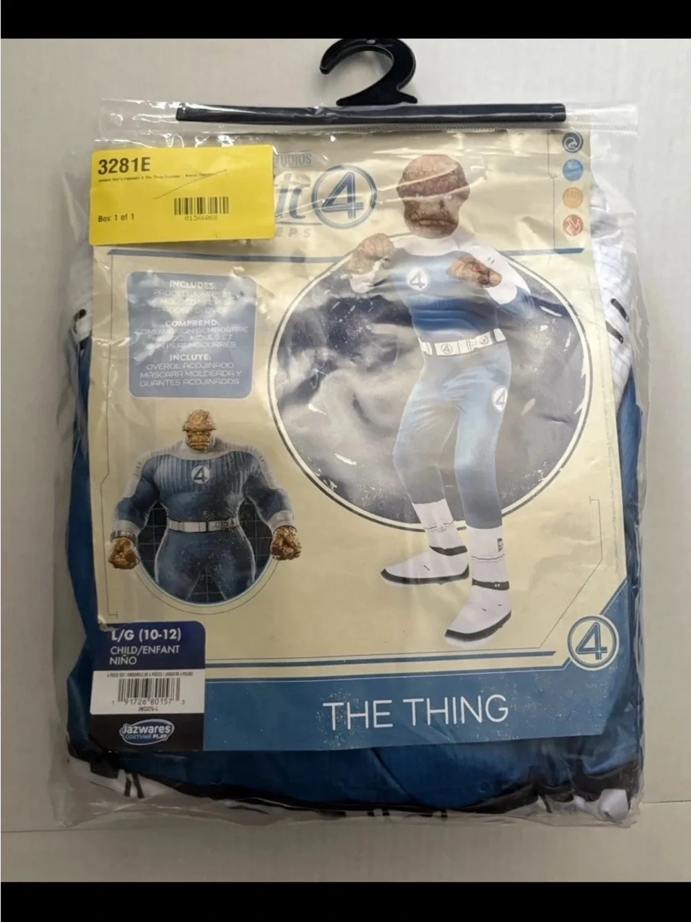 Marvel Blue & White Fantastic Four Muscle Costume child large 10-12